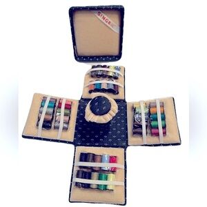 Vintage Singer Sewing Case Box Collapsible Cube Box Padded Thread Fabric…